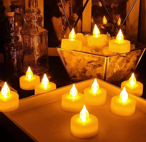 Plastic Flameless LED Tealight White Candles Smokeless Candles -12