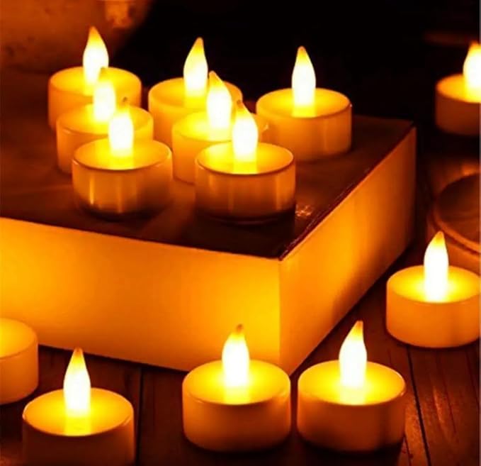 Plastic Flameless LED Tealight White Candles Smokeless Candles -12 - Image 5