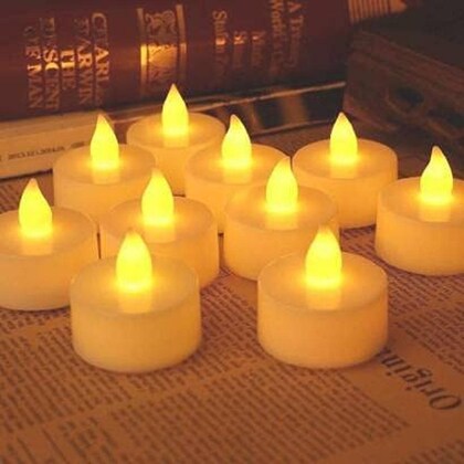 Plastic Flameless LED Tealight White Candles Smokeless Candles -12 - Image 2