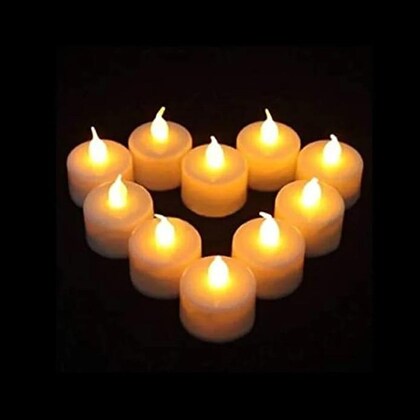 Plastic Flameless LED Tealight White Candles Smokeless Candles -12 - Image 3