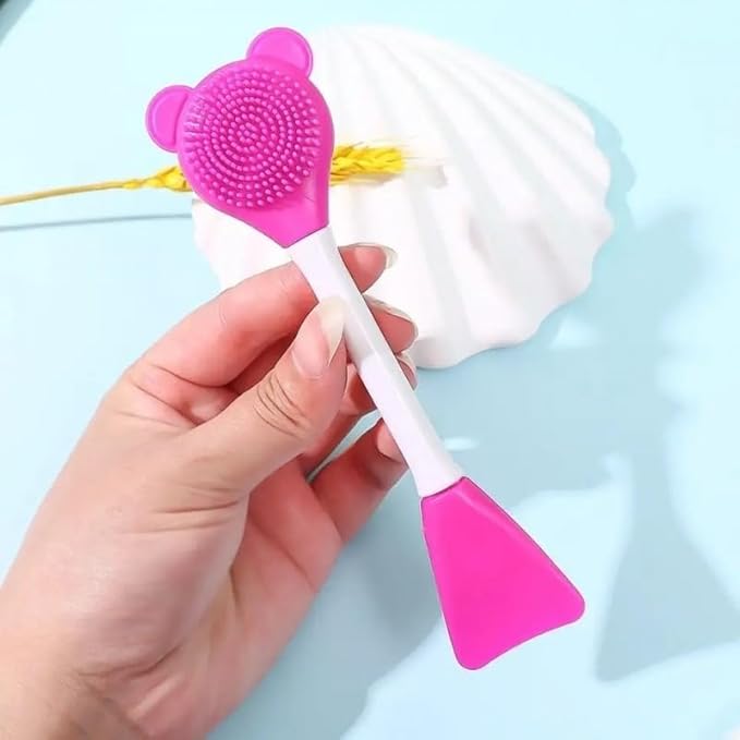Silicone Facial Cleansing Brush Face Scrubber and Cleanser Massage Pack of 2 - Image 3