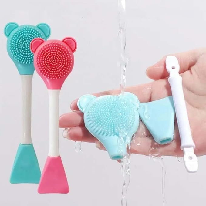 Silicone Facial Cleansing Brush Face Scrubber and Cleanser Massage Pack of 2 - Image 2